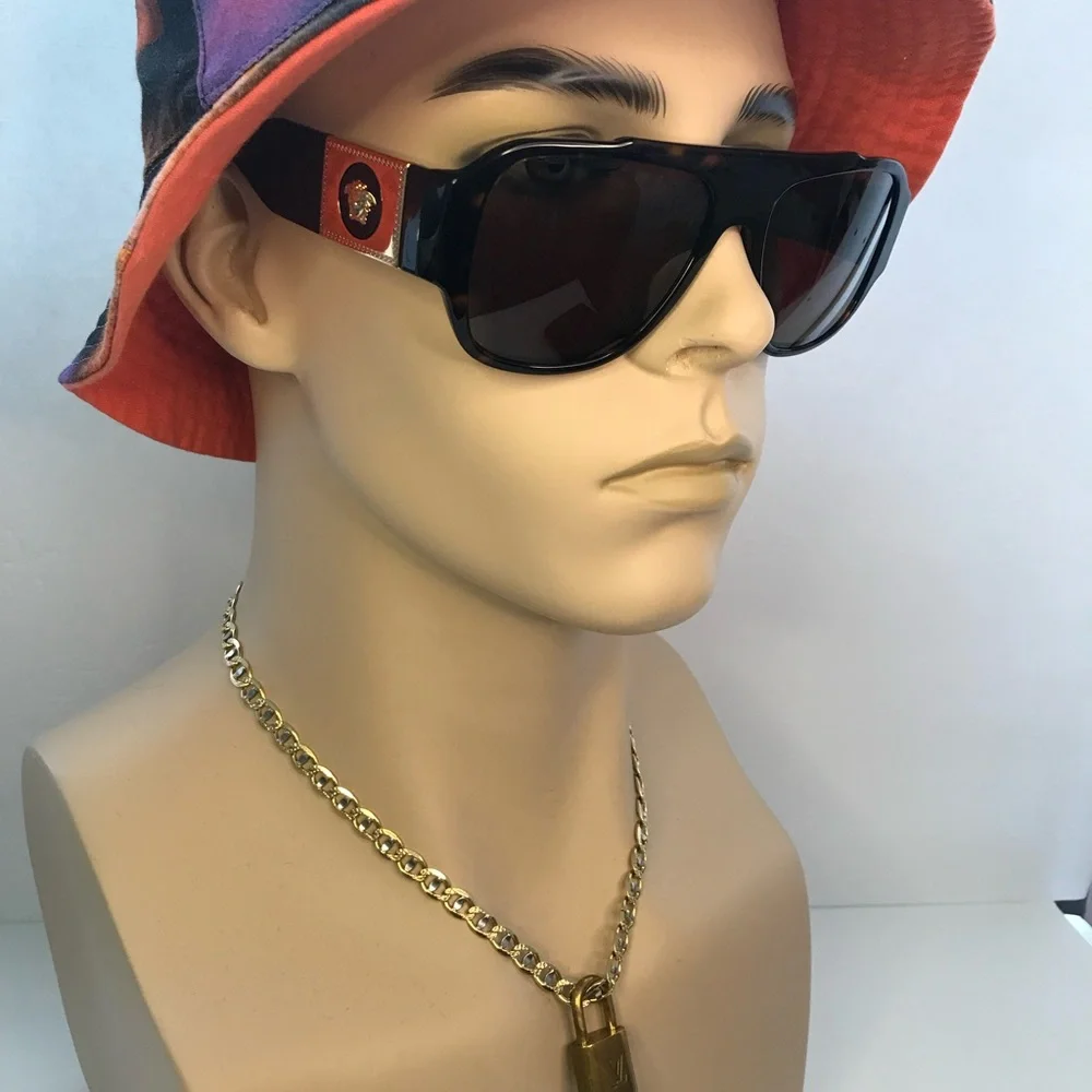 💯 - New Authentic Versace VE4436U Havana Dark Brown Sunglasses